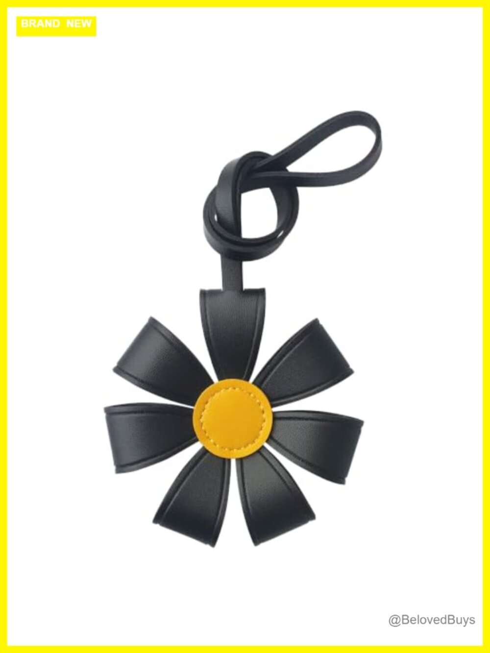 Faux Leather Daisy Bag Charm for Handbags Tote Keychain Accessory